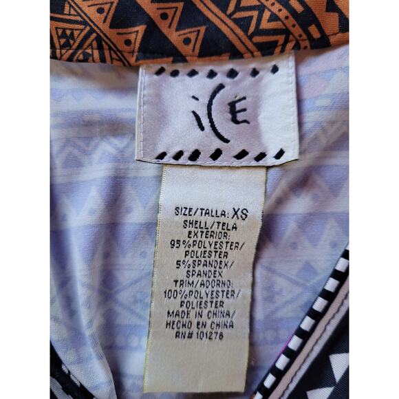 ICE Colorful Tribal Aztec Beaded Midi Dress Womens XS Sleeveless Vacation Boho - Picture 5 of 10